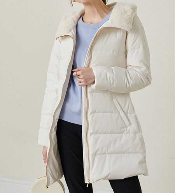 RANAN（ラナン）の「暖かファーフード使いすっきりダウンコート（ダウンコート・ジャケット・ベスト）」｜詳細画像