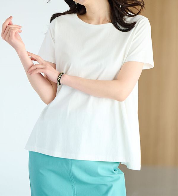 RANAN（ラナン）の「＜ＢＣ＞綿１００％ひんやりフレアーシルエットプルオーバー（カットソー）」｜詳細画像