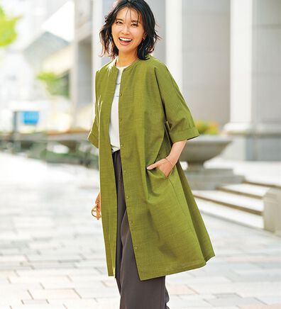 BELLUNA（ベルーナ）の「すっぽり体型カバー！麻調２ｗａｙワンピース（その他ワンピース）」