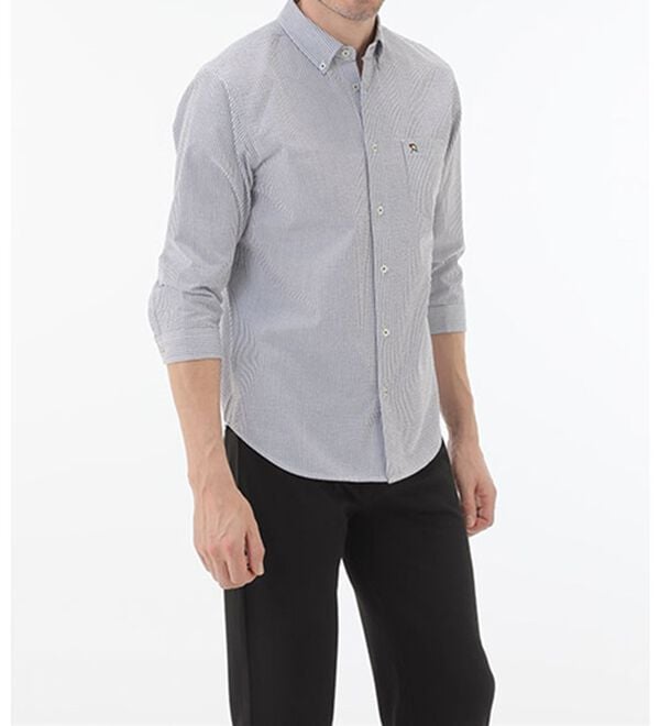 「＜アーノルド　パーマー＞シアサッカーデザインシャツ（長袖・７分袖）（メンズシャツ）」｜詳細画像