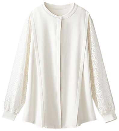 BELLUNA（ベルーナ）の「袖レースデザイン上品ブラウス（ブラウス）」