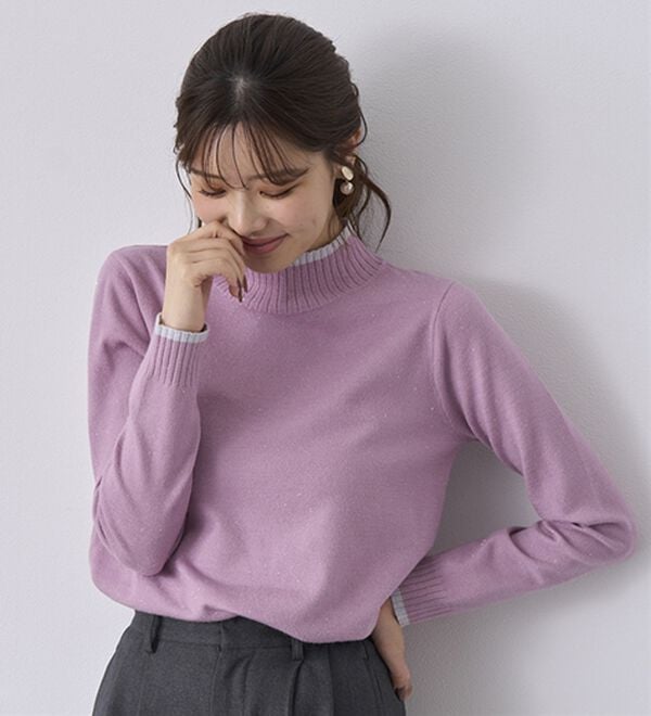 BELLUNA（ベルーナ）の「チクチクしない！ラメ入りウォッシャブルセーター（ニット・セーター）」｜詳細画像