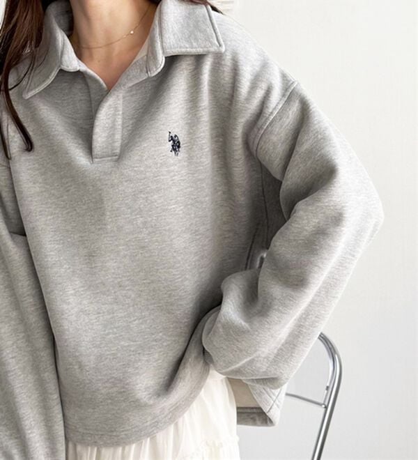 GeeRA（ジーラ）の「【U.S.POLO ASSN.】表ピーチポロ衿スウェット（カットソー）」｜詳細画像
