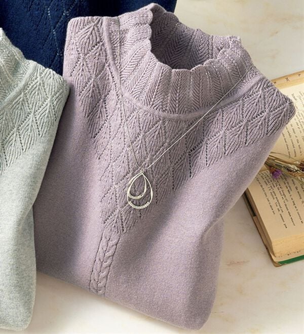 ルフラン（ルフラン）の「コットンシルクやわらかニット（ニット・セーター）」｜ローズグレー