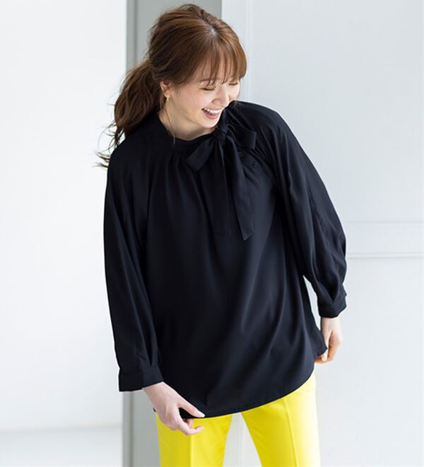 BELLUNA（ベルーナ）の「私を輝かせる！衿リボンゆったりブラウス（ブラウス）」｜詳細画像