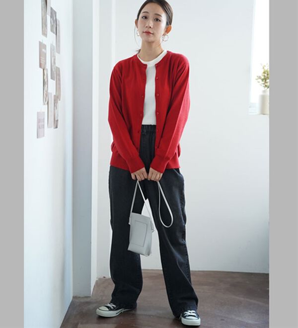 A HAPPY MARILYN（アハッピーマリリン）の「【Ｌ～８Ｌ】＜３丈から選べる＞ストレッチワイドデニム（ワイドパンツ・ガウチョ）」｜詳細画像