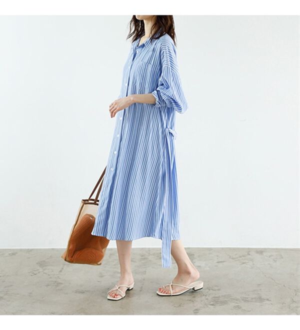 GeeRA（ジーラ）の「ミディ丈シャツワンピース（シャツワンピース）」｜詳細画像