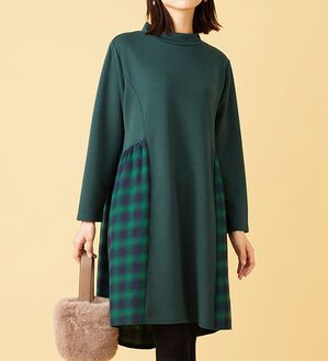 BELLUNA（ベルーナ）の「【Ｌａｇｒｉｌｕａ】チェック切替チュニックワンピース（チュニック）」｜詳細画像