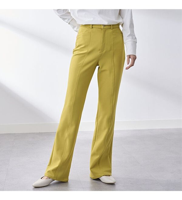 BELLUNA（ベルーナ）の「すっきり伸びる！ハイテンション美脚パンツ　ブーツカット（フルレングスパンツ）」｜詳細画像