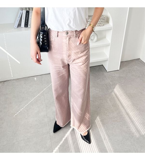 GeeRA（ジーラ）の「オリジナルパッチハイウエストデニム（ワイドパンツ・ガウチョ）」｜詳細画像