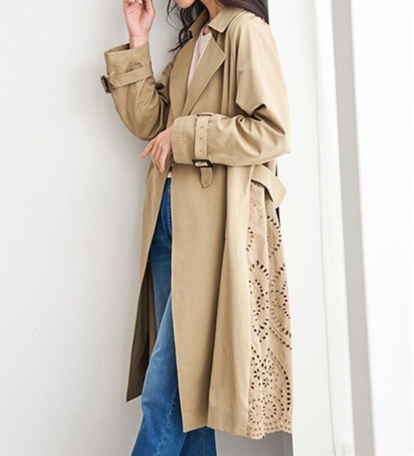 バックレースデザイン華やぎトレンチコート - ベルーナ【公式】