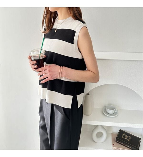 GeeRA（ジーラ）の「ペプラムタンク付ニットプルオーバー（アンサンブル）」｜詳細画像