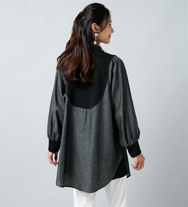 ルフラン（ルフラン）の「ニット&times;デニムのジップ使いチュニック（チュニック）」｜詳細画像