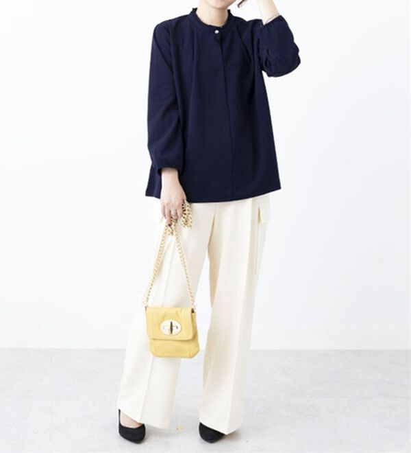 BELLUNA（ベルーナ）の「ジョーゼット素材衿フリルブラウス（ブラウス）」｜詳細画像