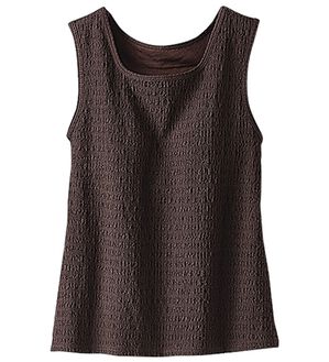 BELLUNA（ベルーナ）の「ジャカード素材カップ付タンクトップ（タンクトップ・キャミソール）」｜ブラウン