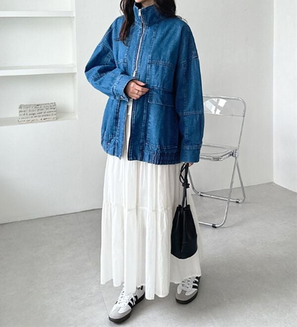 GeeRA（ジーラ）の「オーバーサイズダブルジップデニムブルゾン（ブルゾン）」｜詳細画像