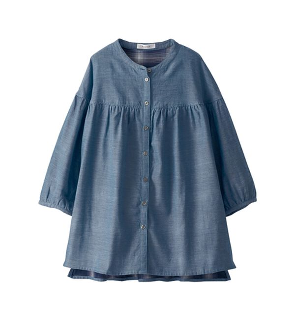 BELLUNA（ベルーナ）の「ダブルガーゼ素材切替デザインブラウス（ブラウス）」｜詳細画像