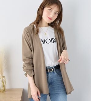 alotta（アロッタ）の「リップル素材着流しカーディガン（その他カーディガン）」｜モカベージュ