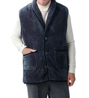 「ふわふわ紳士用裏ボアベスト（メンズルームウェア）」｜チャコール