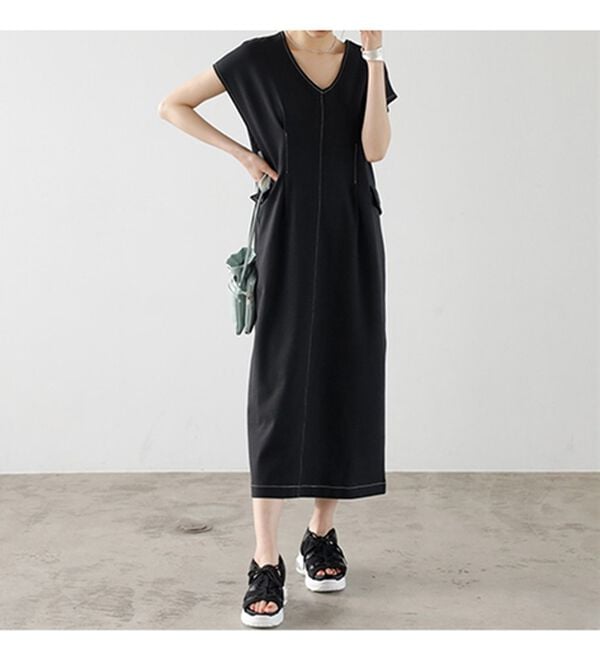 GeeRA（ジーラ）の「バイカラーステッチバックオープンワンピース（その他ワンピース）」｜詳細画像