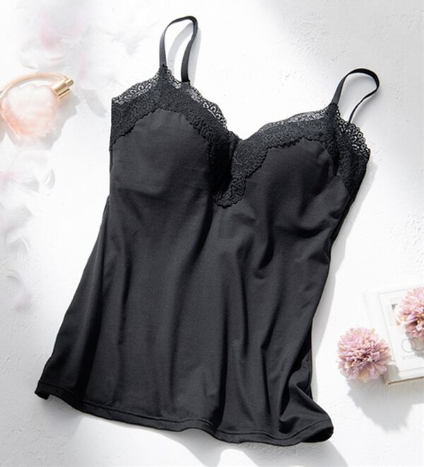 YU'NOW（ユナウ）の「ピーチ起毛ブラキャミ（ブラトップ・カップ付きインナー）」｜詳細画像