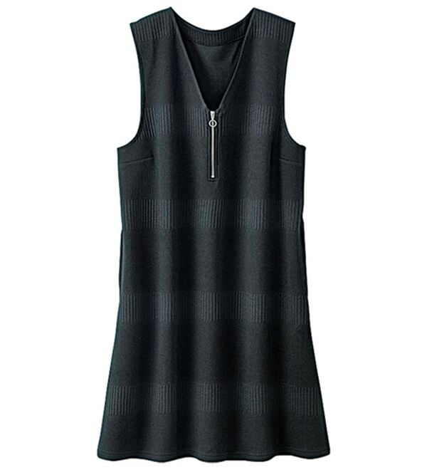 BELLUNA（ベルーナ）の「ボーダージャカード素材ジャンパースカート（ジャンパースカート）」｜詳細画像