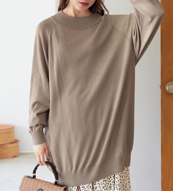 Viola e Viola（ヴィオラ エ ヴィオラ）の「【静電気防止】綿１００％ゆるチュニック（チュニック）」｜カフェオレ