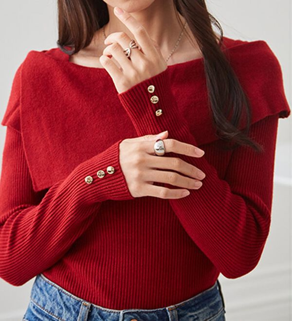 RANAN（ラナン）の「アシメオフショルリブニット（ニット・セーター）」｜詳細画像