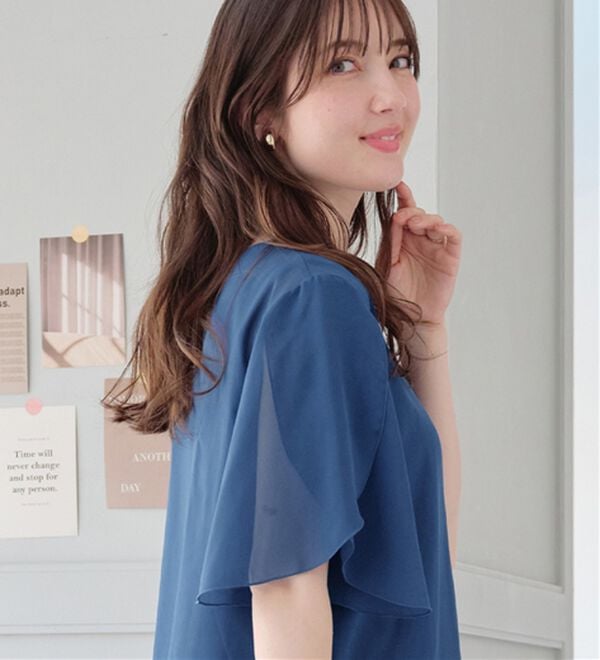 alotta（アロッタ）の「【接触冷感】インナー付チューリップ袖チュニック（チュニック）」｜詳細画像