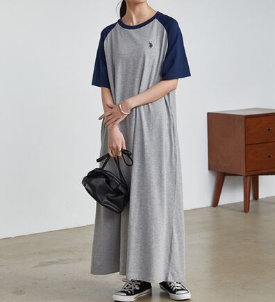 RANAN（ラナン）の「＜Ｕ．Ｓ．ＰＯＬＯ　ＡＳＳＮ．＞ラグランカットソーＡラインワンピース（カットソーワンピース）」