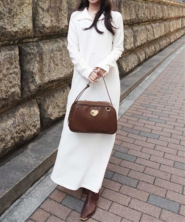 GeeRA（ジーラ）の「ポロ衿表面感素材マーメイドワンピース（カットソーワンピース）」｜詳細画像