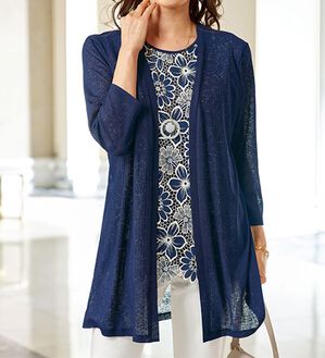 BELLUNA（ベルーナ）の「配色カットワークレース使いカーディガンアンサンブル（アンサンブル）」｜詳細画像