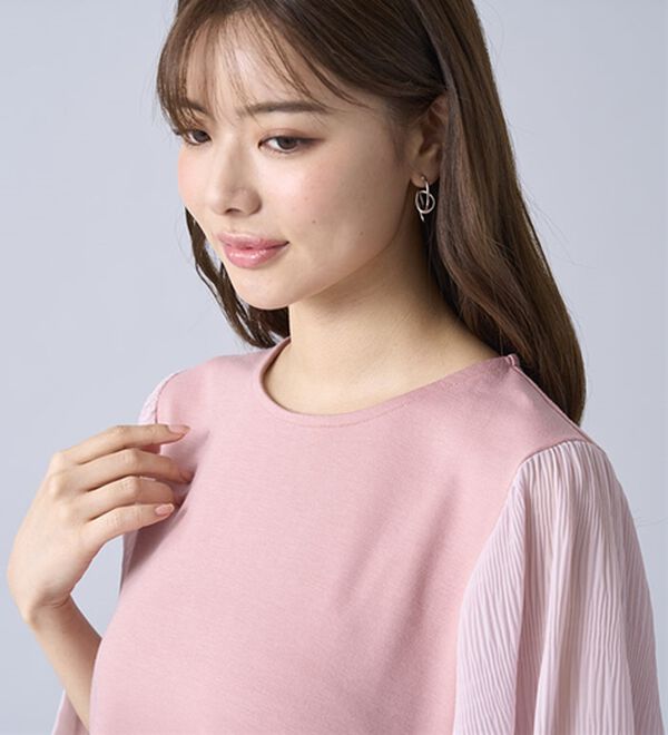 BELLUNA（ベルーナ）の「ヒンヤリ！プリーツ使いデザインプルオーバー（カットソー）」｜詳細画像