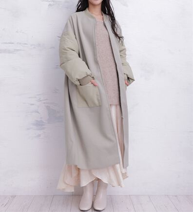 A HAPPY MARILYN（アハッピーマリリン）の「【ＬＬ～４Ｌ】ＭＡ－１風デザイン切替コート（ロングコート）」