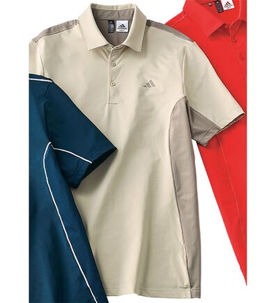 「＜アディダス＞ファブリックミックスバックメッシュ半袖シャツ（メンズゴルフグッズ）」