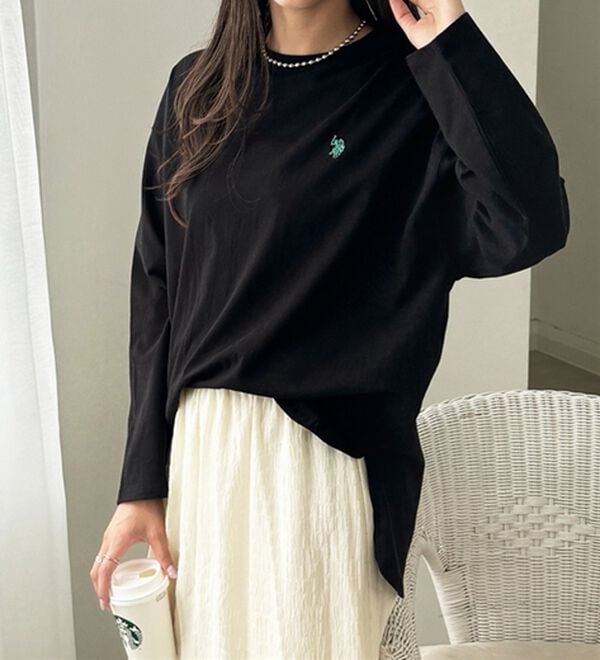 GeeRA（ジーラ）の「【Ｕ．Ｓ．ＰＯＬＯ ＡＳＳＮ】オーバーサイズ刺しゅうロンＴ（カットソー）」｜詳細画像