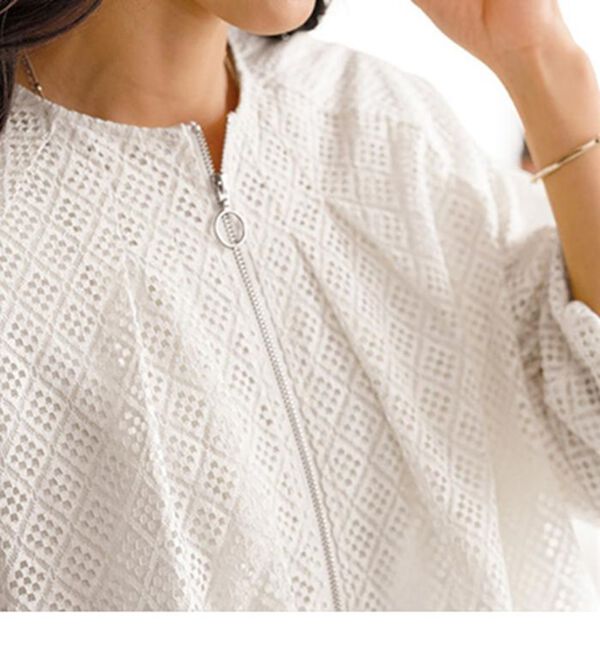 BELLUNA（ベルーナ）の「幾何柄レースバルーンシルエットブルゾン（その他ジャケット）」｜詳細画像