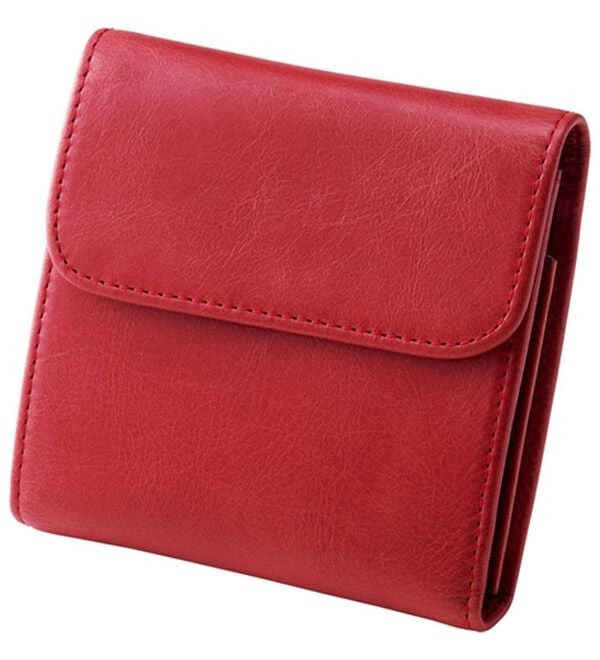 BELLUNA（ベルーナ）の「牛革コインスルーコンパクト機能財布（財布・パスケース）」｜バーガンディレッド