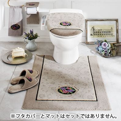 「シェニール織トイレタリー（ロゼ）（トイレマット）」