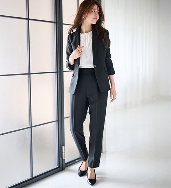 RANAN（ラナン）の「【選べる衿】洗える！多機能ベーシック２点セットスーツ（パンツスーツ）」｜詳細画像