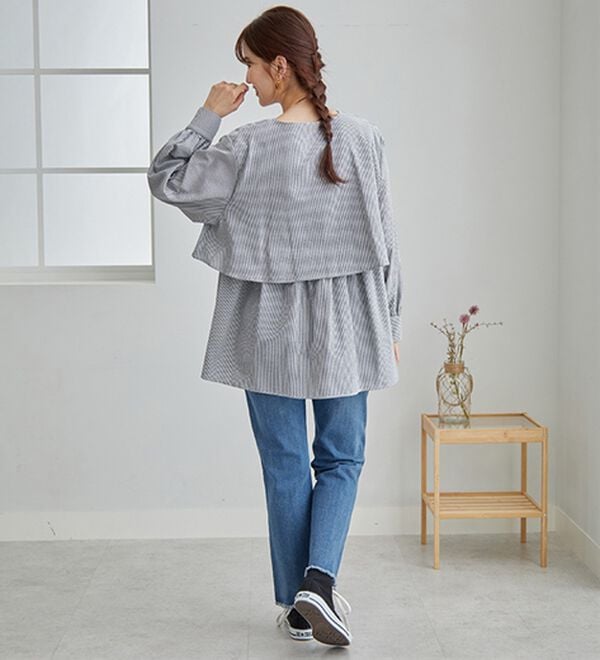 GeeRA（ジーラ）の「羽織にもなる！ペプラムシャツチュニック（チュニック）」｜詳細画像