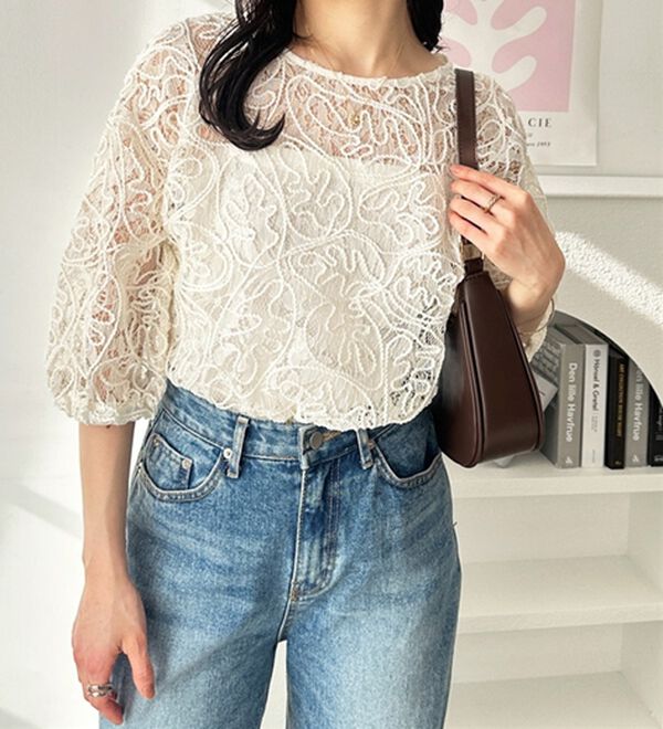 GeeRA（ジーラ）の「前後２ＷＡＹコードシアーレースプルオーバー（ブラウス）」｜詳細画像