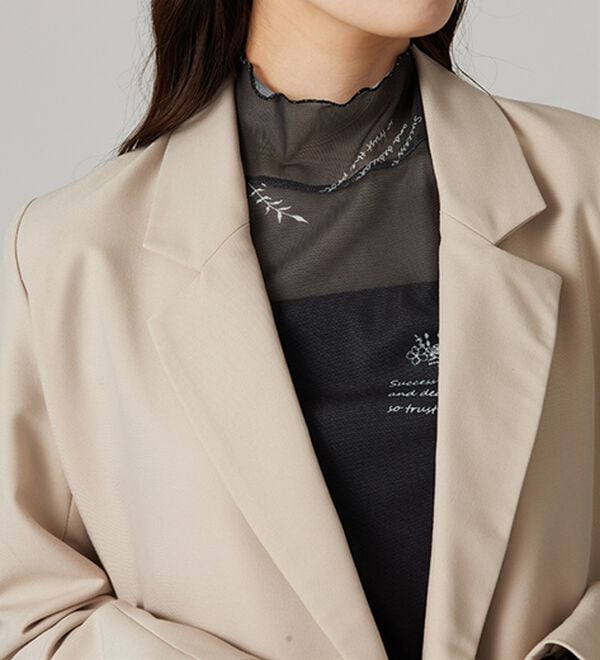 BELLUNA（ベルーナ）の「【重ね着インナー】シアー素材ハイネックインナープルオーバー（カットソー）」｜詳細画像