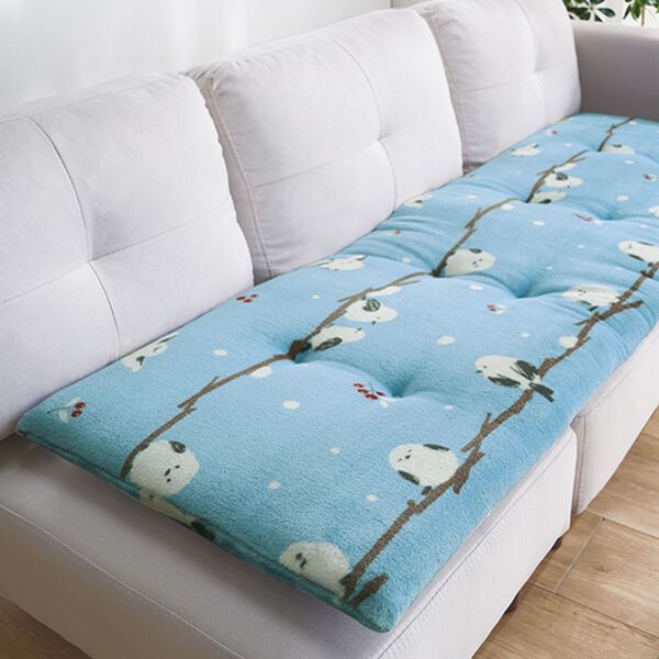 「【早割】固わた入りボリュームソファパッド（ソファパッド）」｜シマエナガブルー