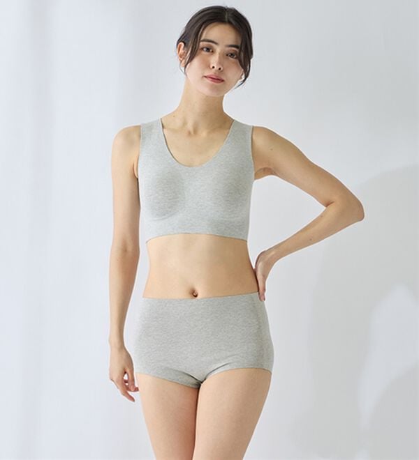 LAVIENNE（ラヴィエンヌ）の「【ピタッとフィット】締め付けにくいスーピタブラ・ショーツ（別売）（ブラジャー）」｜杢グレー