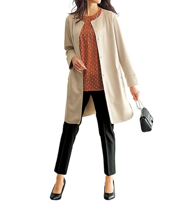 BELLUNA（ベルーナ）の「シフォン重ねタック使い小紋柄ブラウス（ブラウス）」｜詳細画像