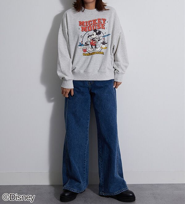 BELLUNA（ベルーナ）の「＜Ｄｉｓｎｅｙ＞【ミッキー】プリント裏毛ゆったりトレーナー（トレーナー・スウェット）」｜詳細画像