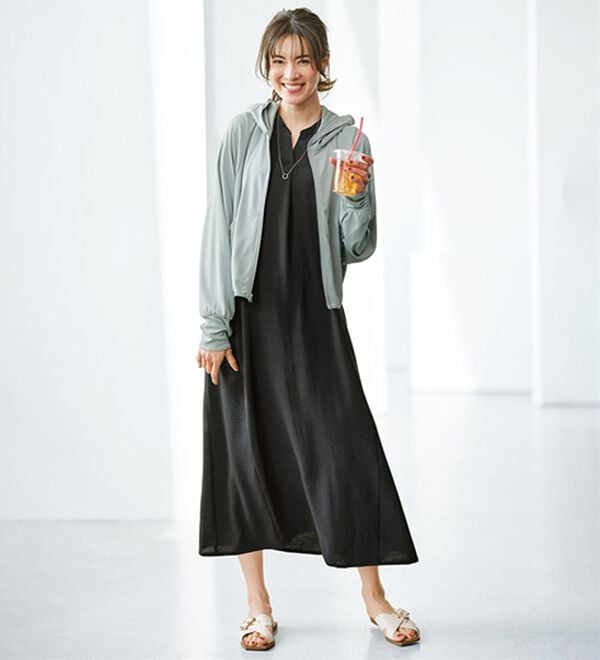 BELLUNA（ベルーナ）の「お手入れ楽々ビンテージ調素材ワンピース（その他ワンピース）」｜詳細画像