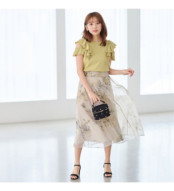 alotta（アロッタ）の「オープンショルダーテレコリブトップス（カットソー）」｜詳細画像