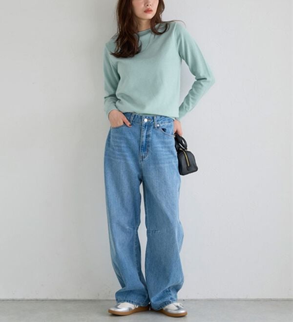 Pierrot（ピエロ）の「【Ｓ～３Ｌ】ネックが選べるプレミアムカシミヤタッチニット（ニット・セーター）」｜詳細画像